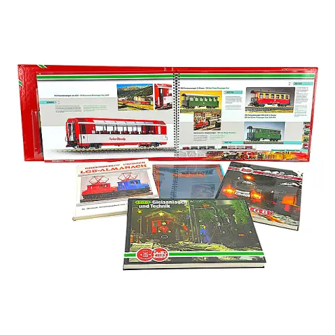 Lot de littérature sur les trains miniatures, « Greenberg's Grosser LGB-Almanach », « Gleisanlagen und Technik », Magnus