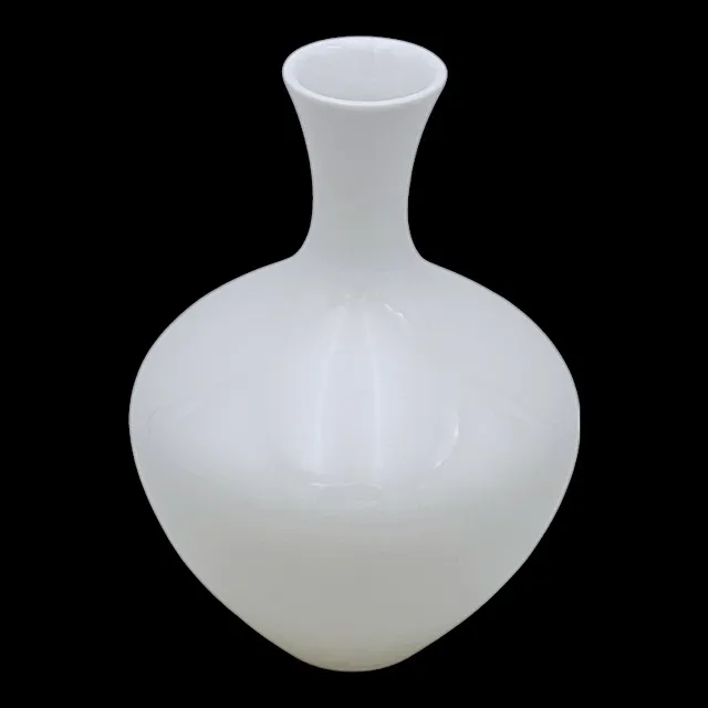 Vase Kolbenvase KPM Berlin, dessin Hubert Griemert, porcelaine blanche marque au sceptre bleu