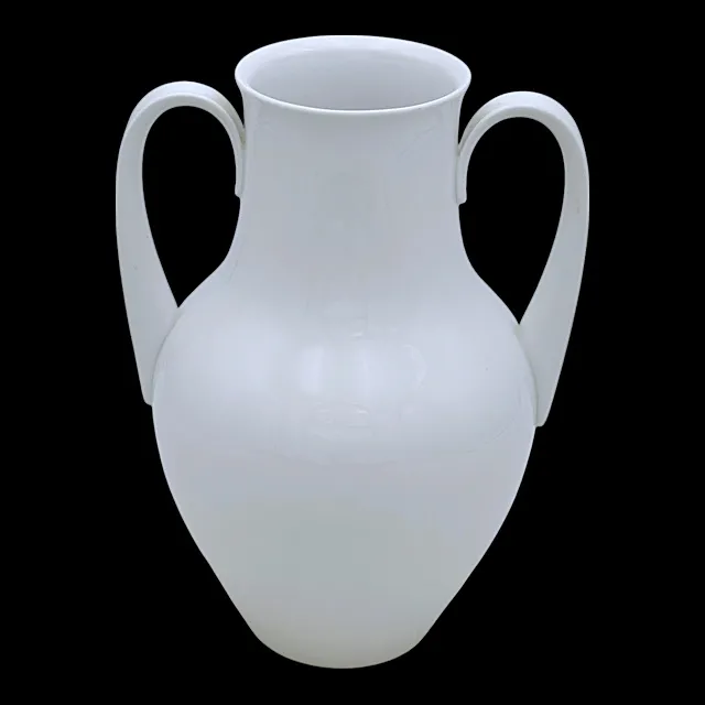 Vase à anses KPM Berlin modèle « Salier », dessin Siegmund Schütz 1951, porcelaine blanche marque au sceptre