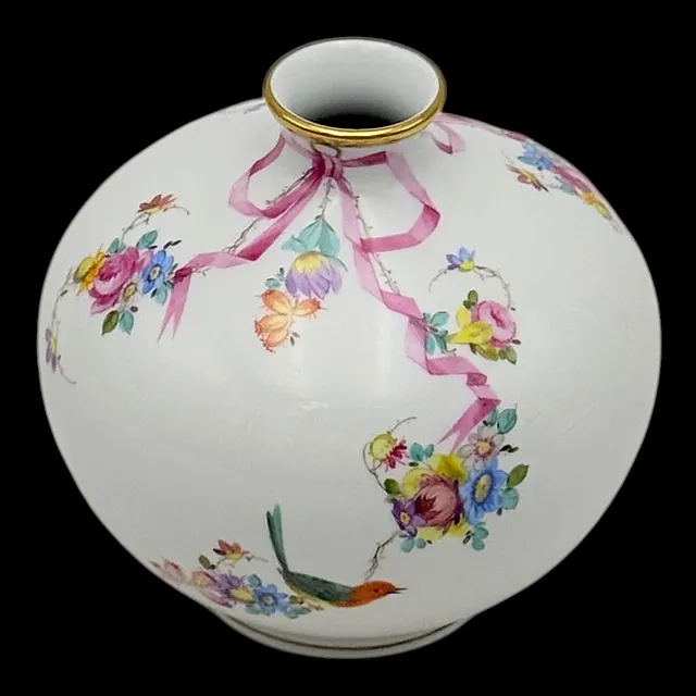 مزهرية كروية هيريند Mediterraner Garten مع أكاليل زهور وطائر، الشكل 7088
