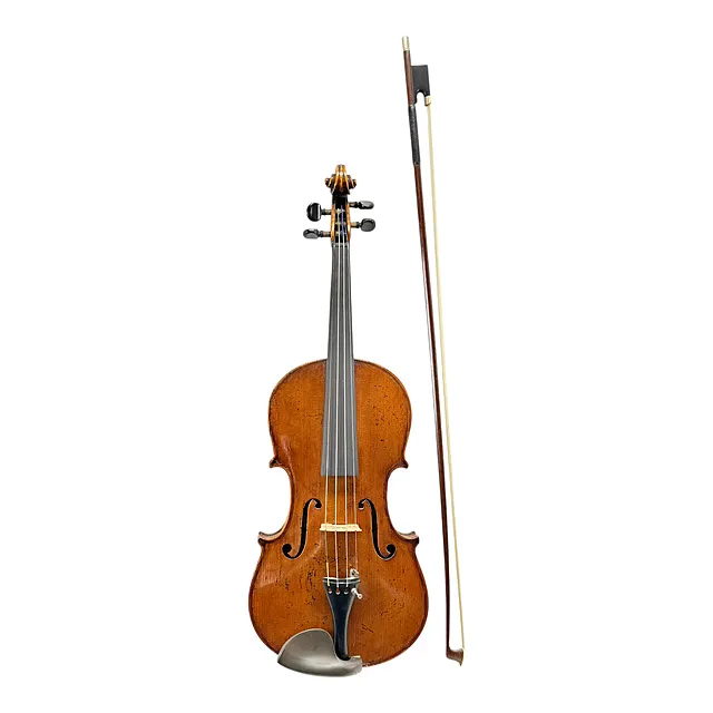 Violin med bue, manufakturarbejde, formentlig omkring 1900
