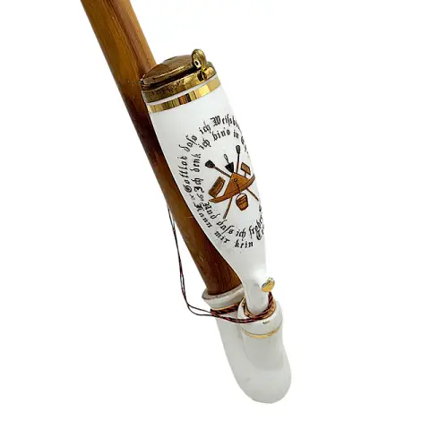 Otto Henze Hann. Münden, pipa di corporazione degli imbianchini, pipa componibile con testa in porcellana, circa 1930/1940