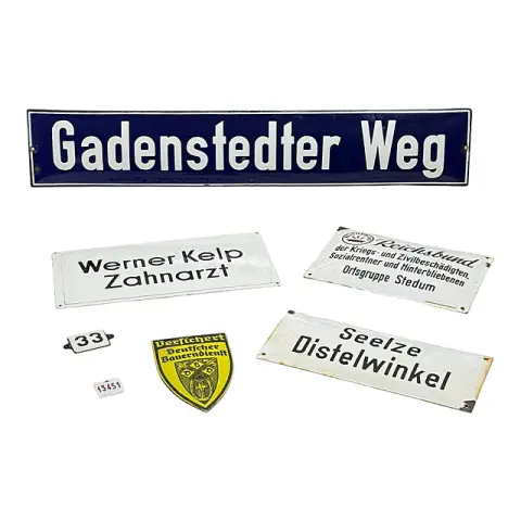 مجموعة من سبع لوحات مينا، لوحة شارع «Gadenstedter Weg»، لوحة طبيب أسنان، Reichsbund