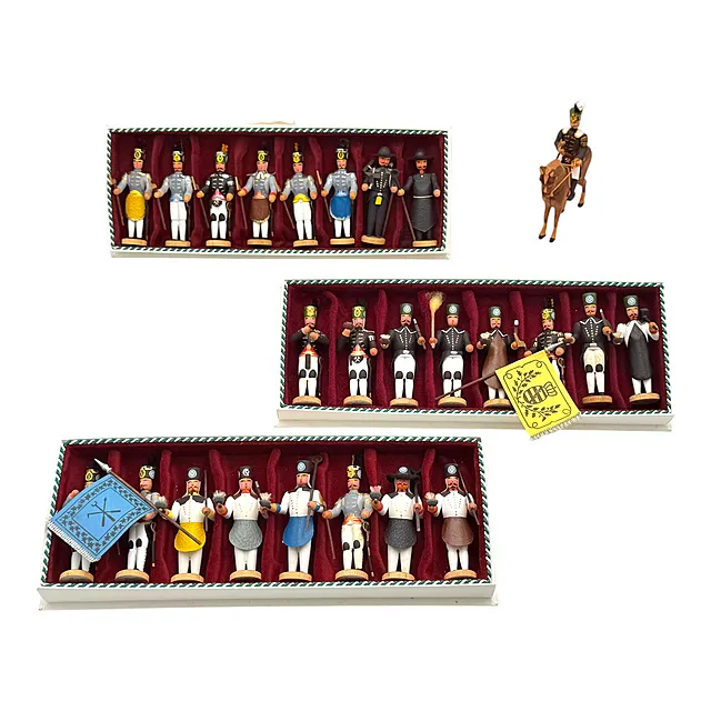 Parata mineraria di Freiberg, tre set di figure dei Monti Metalliferi Walter Werner Seiffen, capitano minerario