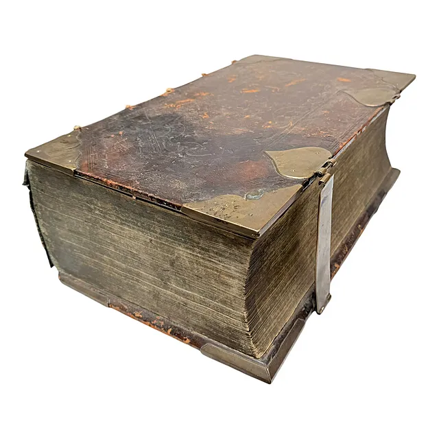 Velika folio Biblija Nürnberg s mjedenim ukrasima i bakrorezom Johanna Georga Ecksteina