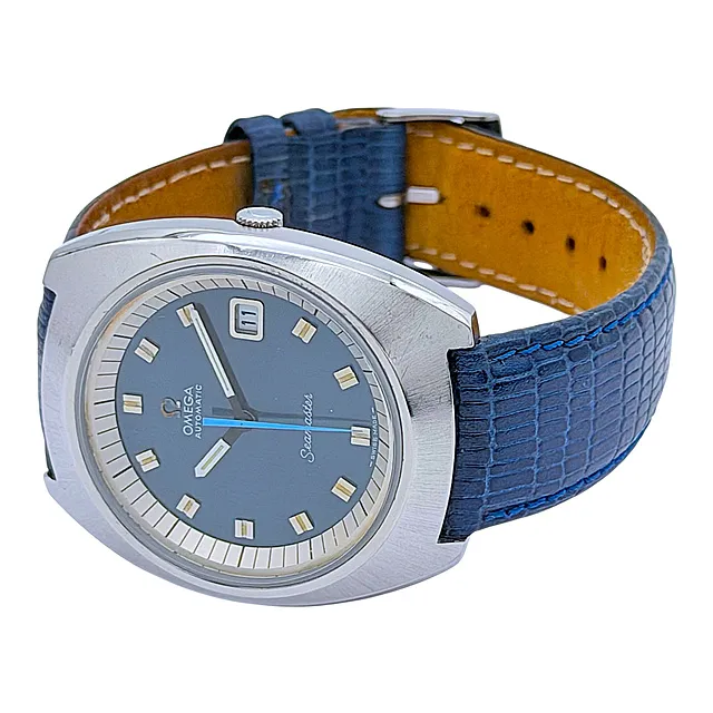 ساعة يد رجالية Omega Seamaster «Jumbo»، فولاذ مقاوم للصدأ، علبة tonneau، ميناء أزرق، حوالي 1970