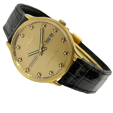 Mido Commander Ocean Star Datoday Chronometer herenpolshorloge, verguld, jaren 1970/1980
