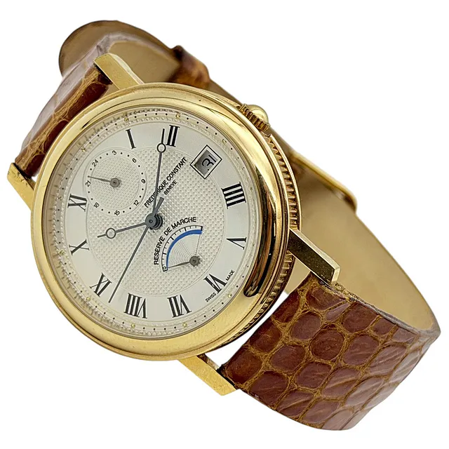 Frederique Constant automatisch horloge met gangreserve en 24-uursaanduiding, verguld, jaren 1990