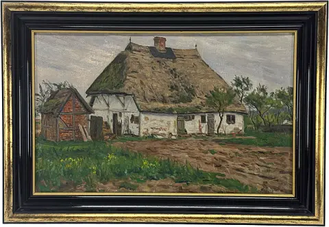 Hermann Ritzau, hus i Nordtyskland, stråtagshytte ved Sandweg, Düsseldorfer Schule