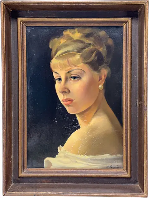 Rudolf Lengrüsser, portrait de femme, effigie d'une jeune femme aux cheveux blonds relevés