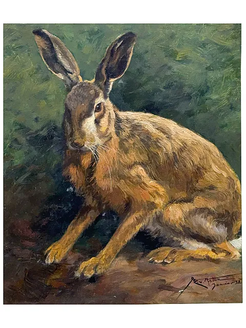 Ernst Ludwig von Aster, Hvilende hare, dateret januar 1932