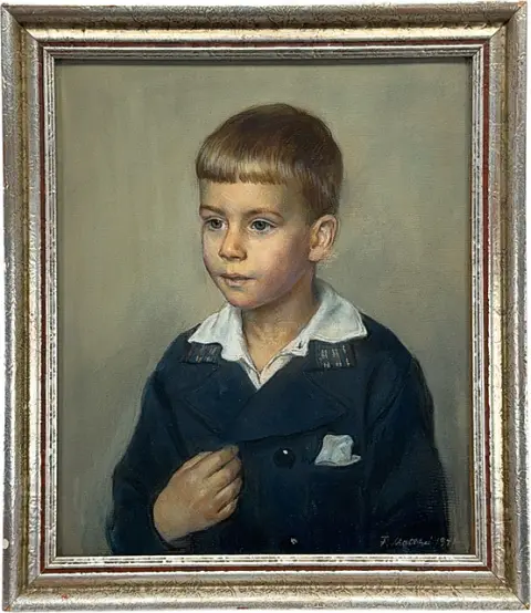 F. Matthei, Portrait de garçon, portrait d'enfant au pastel, probablement peintre de Kassel, 1941