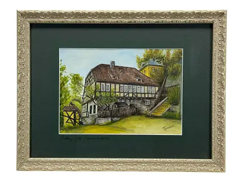 Wilfried Thierbach, Superintendentur historique à Stolberg dans le Harz, maison à colombages avec escalier extérieur
