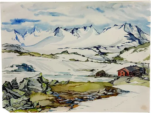 Martin Wirth, Norvège, Jotunheimen, Sognefjell avec vue sur le Fanaråken, paysage de montagne, 1995