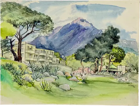 Martin Wirth, hôtel Tekirova Corinthia près de Kemer, jardin de l'hôtel devant le Taurus, Turquie, 1995