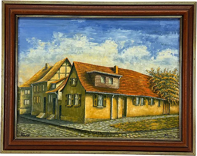 Dietrich Genau, huizen op de hoek van de Friedhofstraße in Hoym, vakwerkdorpsgezicht, 2009