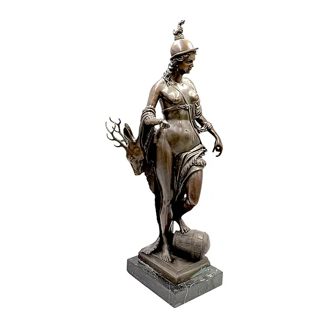 Tellus Bavarica, Diane bavaroise, d'après Hubert Gerhard, bronze de style Renaissance, fonte postérieure 20e s.