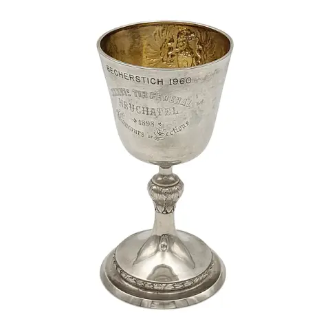 Coupe de tir Bruckmann & Söhne, argent 800, Fête fédérale de tir de Neuchâtel 1898, aigle