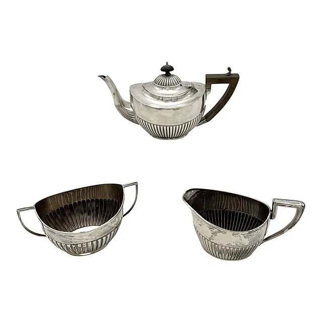 Pièce centrale à thé en trois parties, argent 925 et 835, Birmingham 1911, Londres 1900, Schwäbisch Gmünd