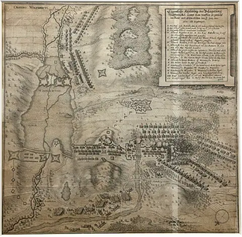 Thomas Kluge, Облога Вольфенбюттеля 1641, мідна гравюра з Merians Theatrum Europaeum, 17 ст.