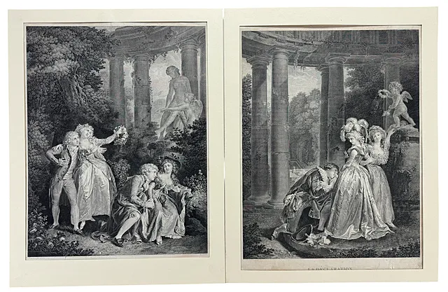 Charles Clément Balvay (Bervic), « Le Serment » et « La Déclaration », scènes galantes, XVIIIe s.