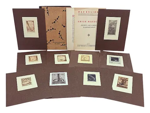 Erich Mädler, portfolio « Das Exlibris », dix exlibris avec introduction de Geo Becker, Rar-Verlag 1923