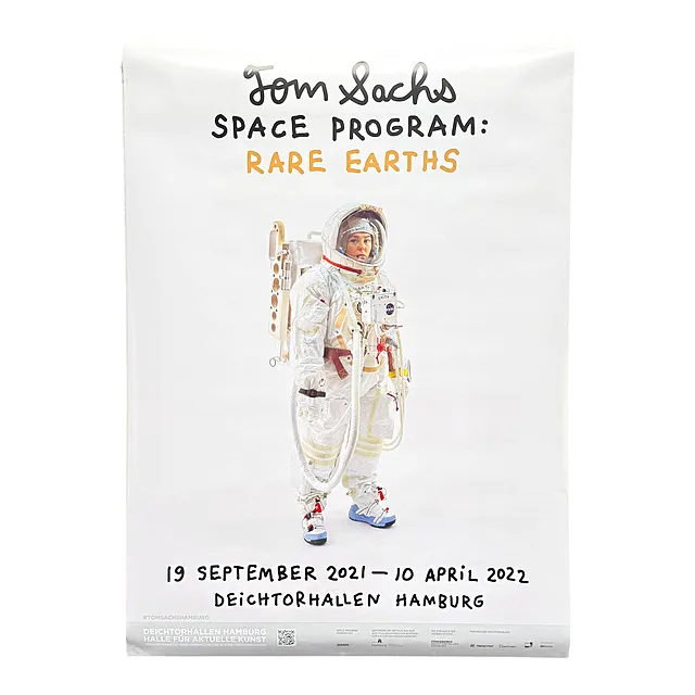 Tom Sachs, affiche d'exposition « Space Program: Rare Earths », Deichtorhallen Hambourg 2021/2022