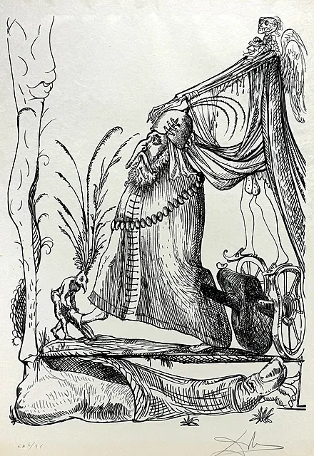 سلفادور دالي، «أحلام بانطاغرويل الطريفة»، من «Les Songes drolatiques de Pantagruel»، 1973