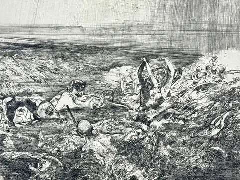 Gisela Kohl, « Piscine à vagues », baigneurs dans une eau agitée, exemplaire d'édition, 1979