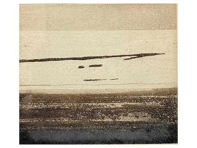 Otto Eglau, Morgenwatt, eau-forte avec paysage de watt de l'artiste graphique de Sylt, 1983