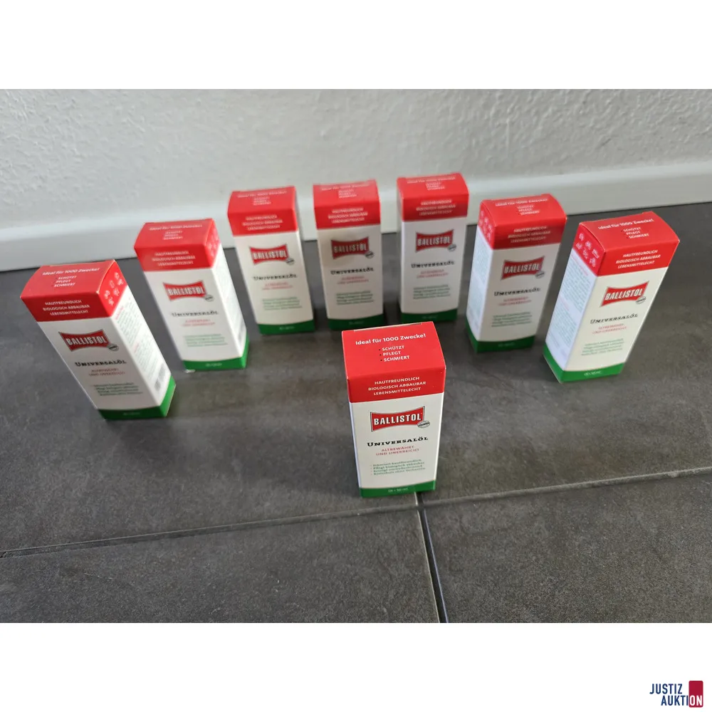 8 pulloa Ballistol yleisöljyä, 50 ml/kpl
