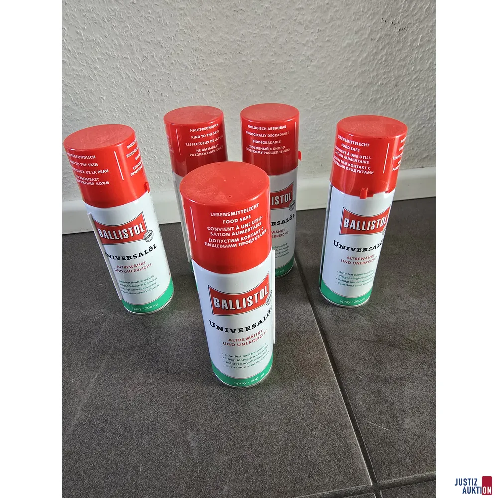 5 dåser Ballistol universalolie spray à 200 ml