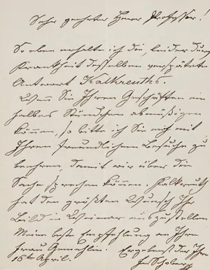 Schober, Franz von – List do profesora. Po 1857
