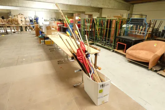 Partij wandelstokken