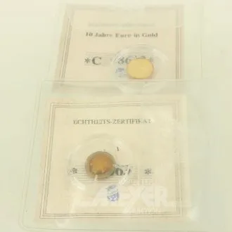 2 speciale munten in 585 goud uit abonnement