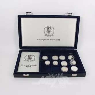 Sammlung Silbermünzen zu den Olympischen Spielen 1988