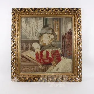 Gebelinbild "Elegante Dame vor histor. Hintergrund"