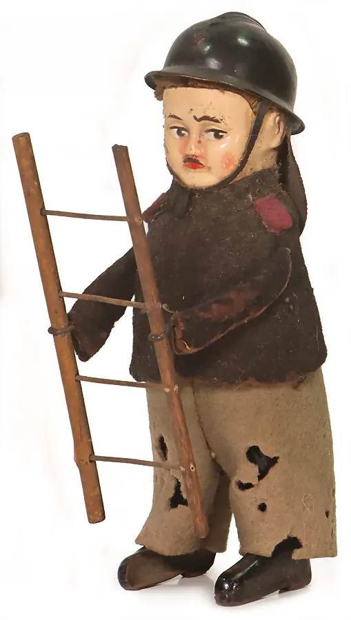 SCHUCO – Figurine dansante, pompier avec échelle