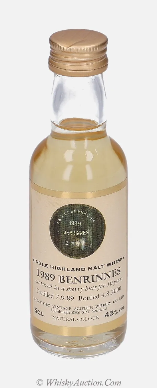 Benrinnes 10年 (7.8.1989 / 4.8.2000) – Signatory Vintage Scotch Whisky Co. Ltd.