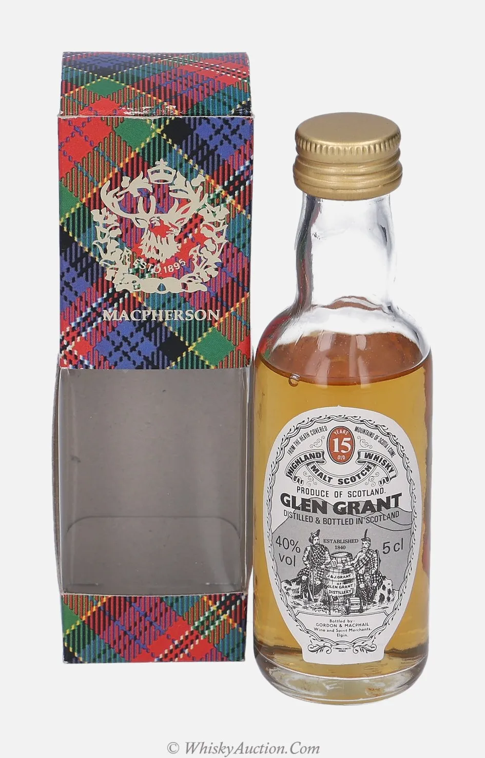 Glen Grant Distillery Labels 15 år – Gordon & MacPhail