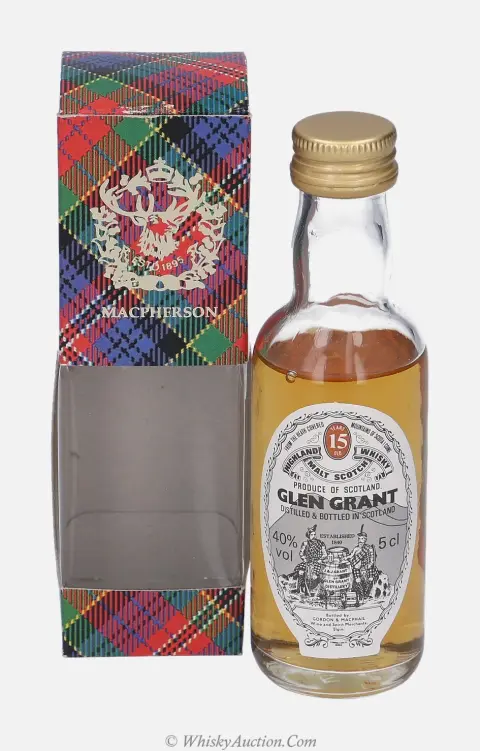 Glen Grant Distillery Labels 15 år – Gordon & MacPhail