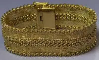 Bredt dobbelt-armbånd "Chr. Dior" 1962, L-19 cm, B-2,5 cm, meget velholdt, design af Henkel & Grosse for Christian Dior