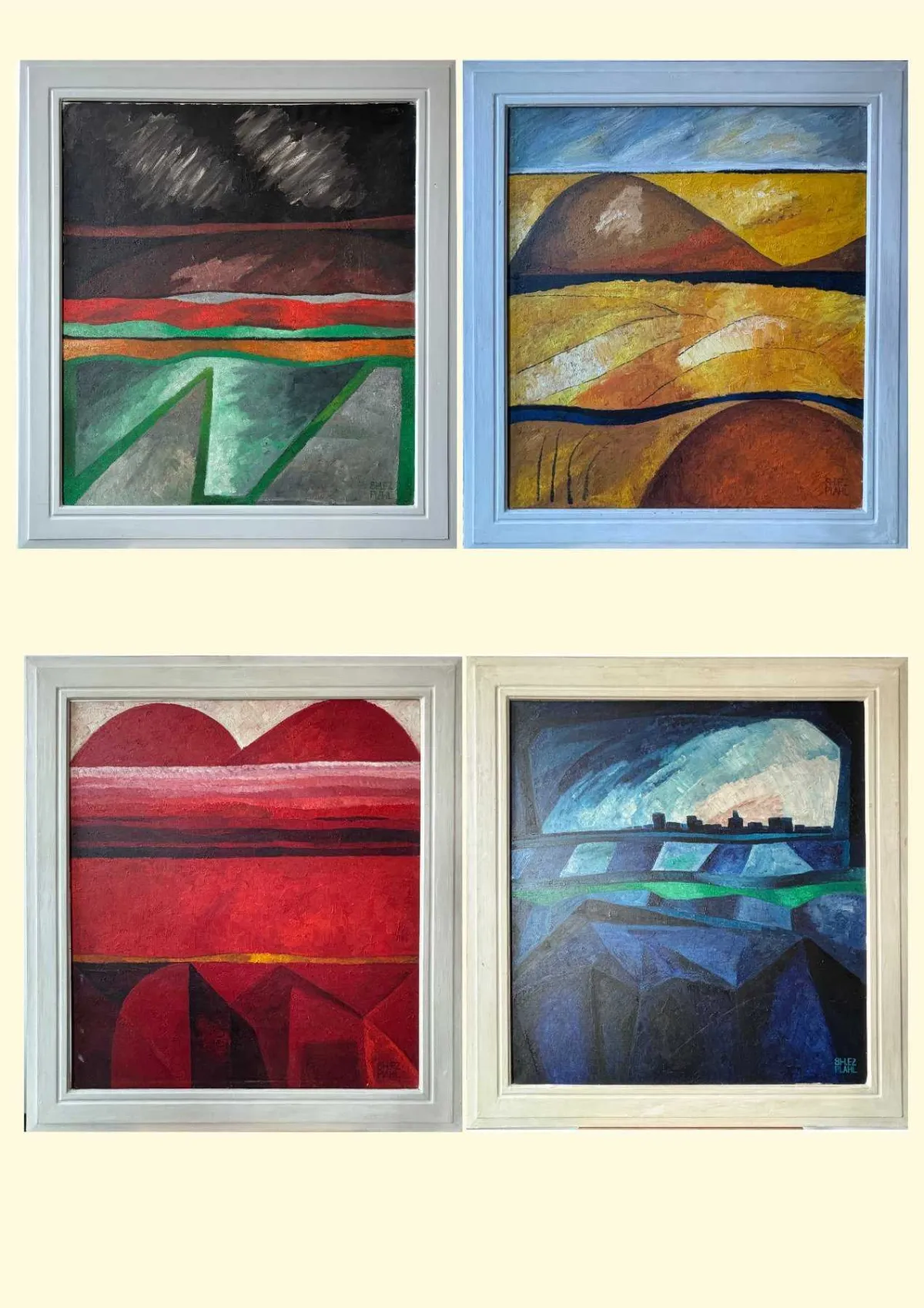 4 艺术家 Herbert F. Pahl 的油画 - 春 夏 秋 冬 - 油画
