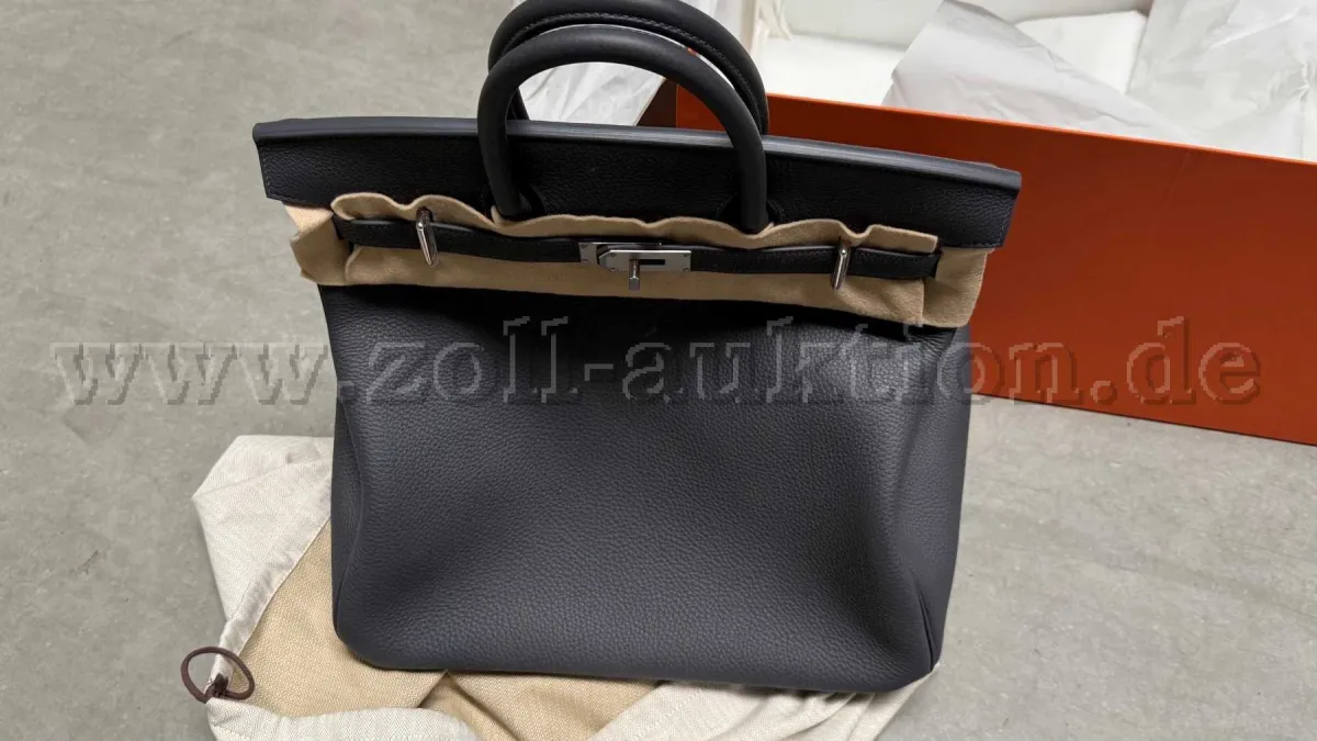HERMES marka 1 el çantası, "Sac Haut a Courroies 40 Veau Togo 85 Ardoise"
