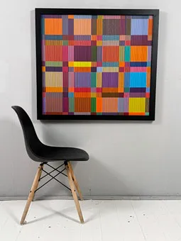 Lena László لصالح Studio Exactly، نقش لنتيكولي/ثلاثي الأبعاد على لوح ألمنيوم مع تصفيح، «144 different geometric forms»، إصدار محدود.