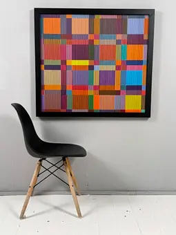Lena László لصالح Studio Exactly، نقش لنتيكولي/ثلاثي الأبعاد على لوح ألمنيوم مع تصفيح، «144 different geometric forms»، إصدار محدود.