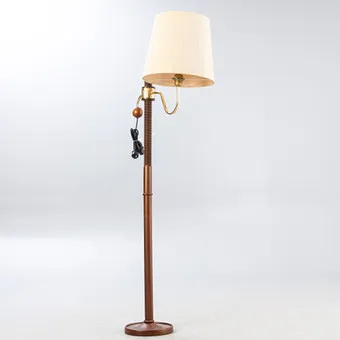 Gulvlampe med høydejustering via spindel, 1960-årene.