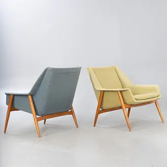 WILHELM KNOLL. Par armlenestoler modell/serie 854, Cassina, Italia, 1950-tallet (2).