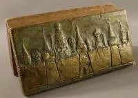 俄罗斯装饰木盒带黄铜工艺，沙皇俄国约1900年