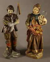 Dos figuras de madera, segunda mitad del siglo XX, Austria